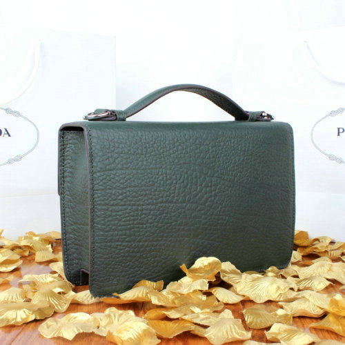 2014 Prada grainy leather mini bag BT8092 green for sale